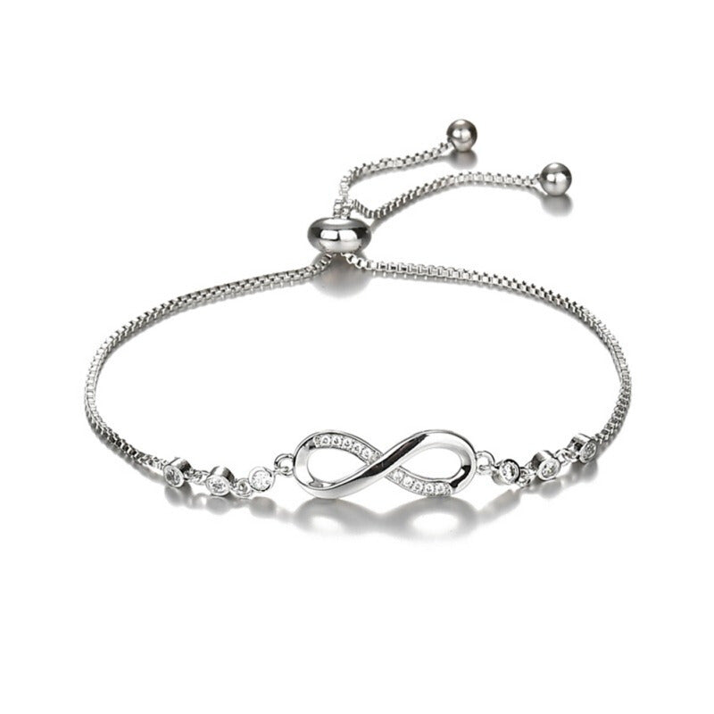 Adjustable Premium Beaded Women Bracelet - Silver