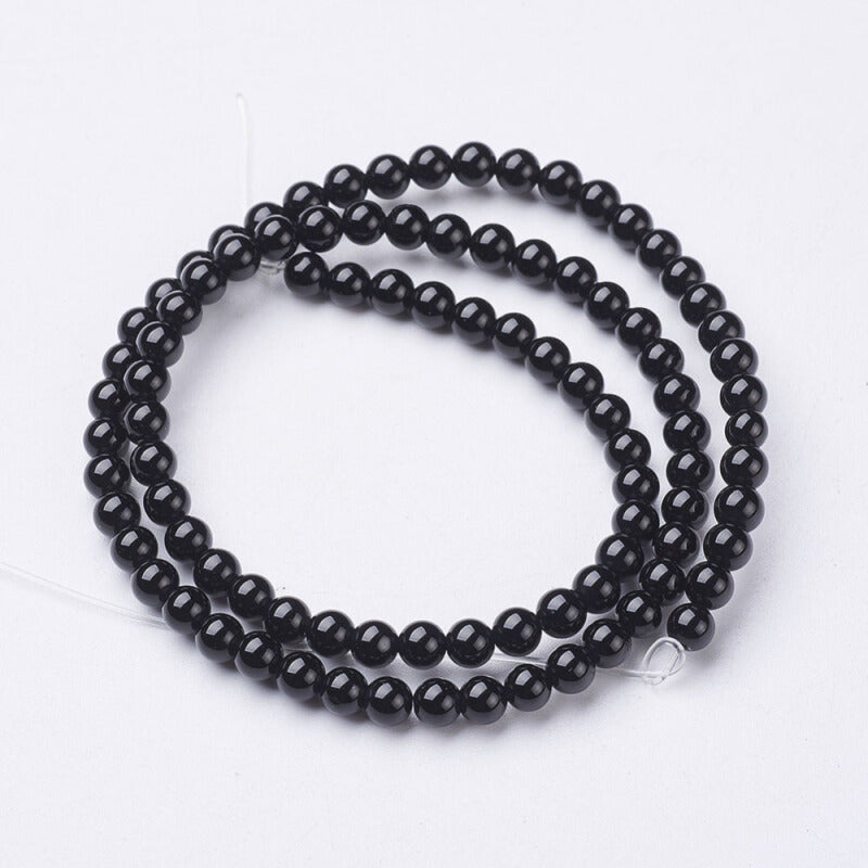 Agate Premium Natural Beads Strands - Black