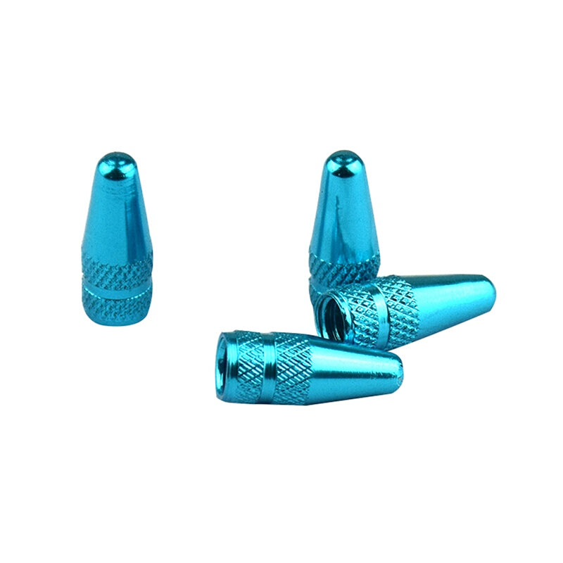 4Pcs Aluminum Alloy Cnc High Quality Valve Caps - Sky Blue