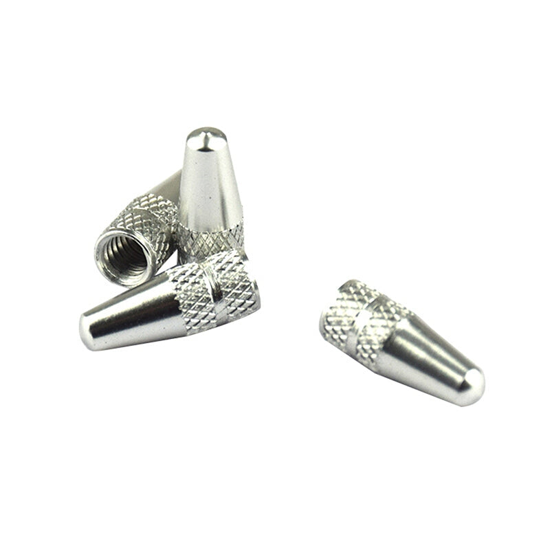 4Pcs Aluminum Alloy Cnc High Quality Valve Caps - Silver