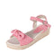 Ankle Strap Espadrilles Flat Wedge - Pink