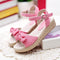 Ankle Strap Espadrilles Flat Wedge - Pink