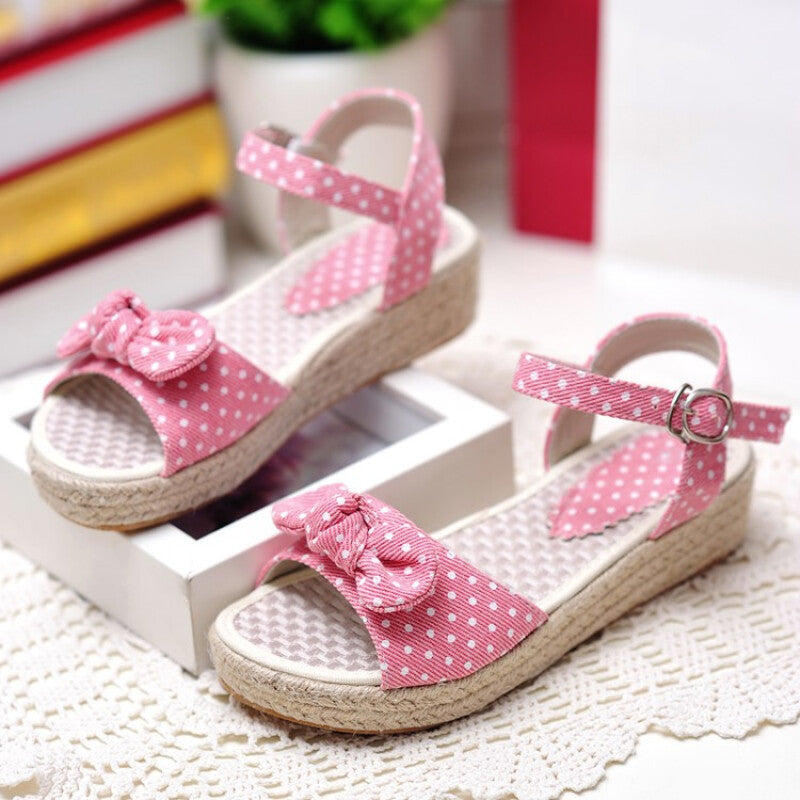 Ankle Strap Espadrilles Flat Wedge - Pink