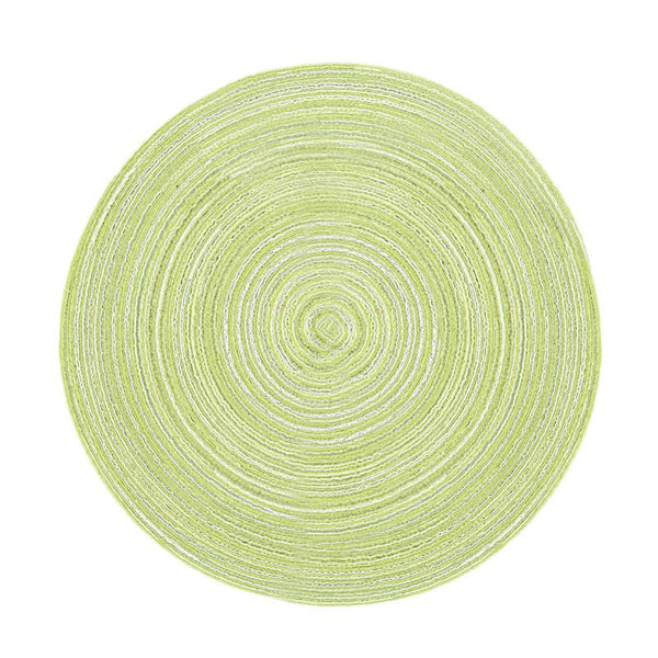 Anti Slip Durable Insulated Solid Round Mat - Green