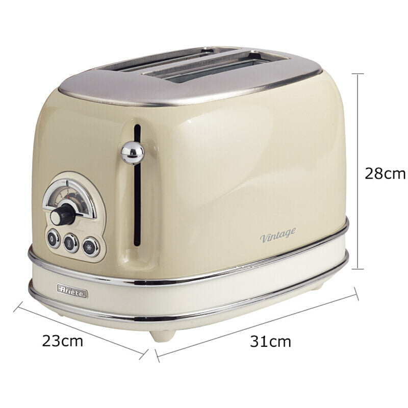 Ariete 155 Classic Retro Style Bread Toaster - Beige