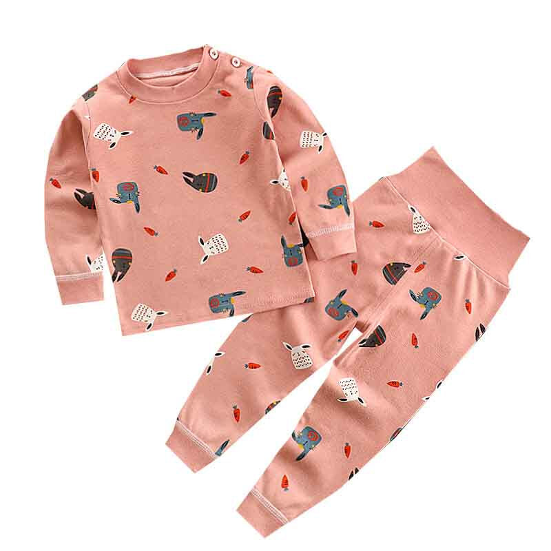 Autumn Cartoon Print Sleepwear - Rose