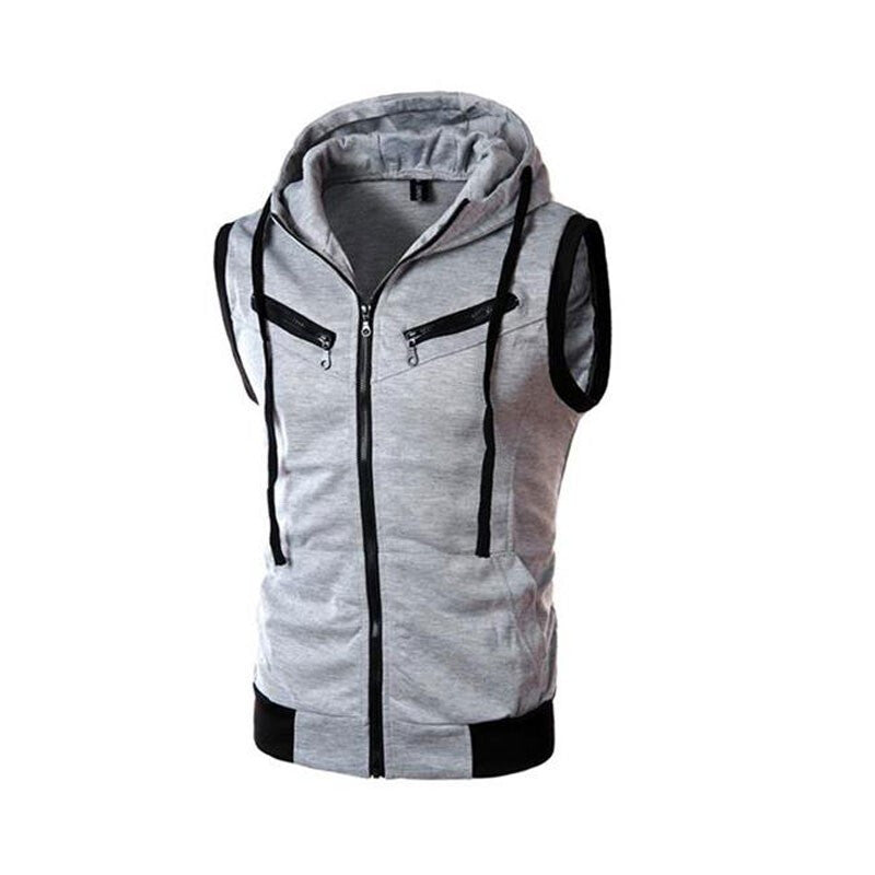 Autumn New Men's Fashionable Casual Vest - Light Gray