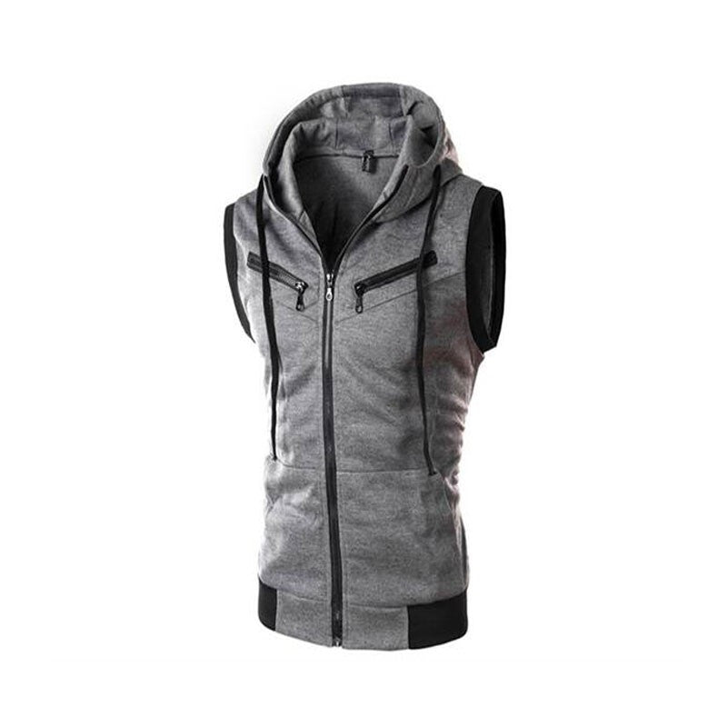 Autumn New Men's Fashionable Casual Vest - Deep Gray