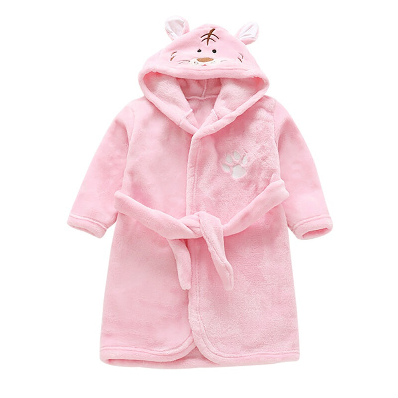 Autumn Winter Soft Bathrobe - Pink