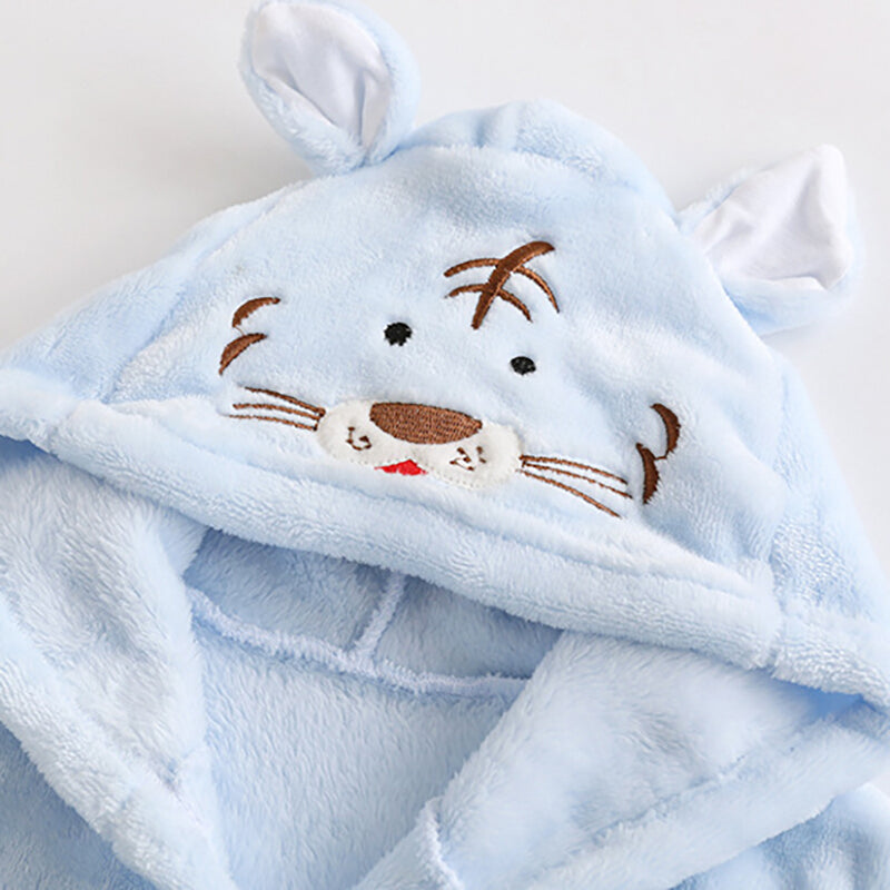 Autumn Winter Soft Bathrobe - Sky Blue