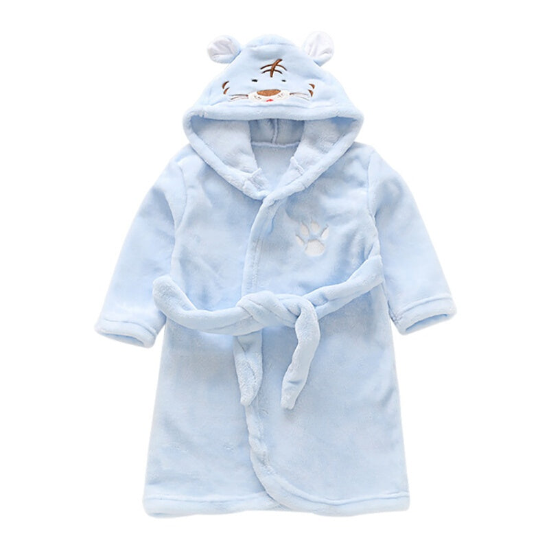 Autumn Winter Soft Bathrobe - Sky Blue