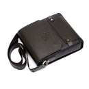 Vintage Men Shoulder Bag PU Leather Flap Top Casual Business Briefcase Crossbody Messenger Bag Coffee