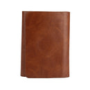 Men Money Clip Wallet Genuine Leather Short Card Holder Trifold Magnet Business Mini Wallet Coffee/Brown