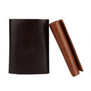 Men Money Clip Wallet Genuine Leather Short Card Holder Trifold Magnet Business Mini Wallet Coffee/Brown