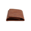 Men Money Clip Wallet Genuine Leather Short Card Holder Trifold Magnet Business Mini Wallet Coffee/Brown