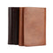 Men Money Clip Wallet Genuine Leather Short Card Holder Trifold Magnet Business Mini Wallet Coffee/Brown