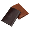 Men Money Clip Wallet Genuine Leather Short Card Holder Trifold Magnet Business Mini Wallet Coffee/Brown