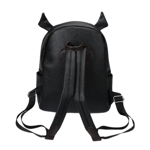 Fashion Women Backpack Animal Pattern PU Leather Zipper Closure School Travel Shoulder Bags Black1/Black2