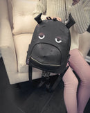 Fashion Women Backpack Animal Pattern PU Leather Zipper Closure School Travel Shoulder Bags Black1/Black2