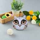 Cute Fashion Women Coin Purse 3D Cat Animal Head Print Tail Mini Wallet Zipper Closure Small Clutch Bag