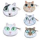 Cute Fashion Women Mini Coin Purse Wallet Cat Animal Head Print Zipper Closure Small Clutch Bag