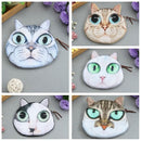 Cute Fashion Women Mini Coin Purse Wallet Cat Animal Head Print Zipper Closure Small Clutch Bag