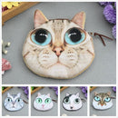 Cute Fashion Women Mini Coin Purse Wallet Cat Animal Head Print Zipper Closure Small Clutch Bag