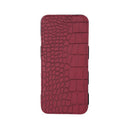 Women Long Wallet Crocodile Pattern Bi-fold Elastic Band PU Purse Clutch Bag Cash Card Holder Burgundy/Blue/Pink