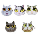 Cute Fashion Women Coin Purse Cat Animal Head Print Zipper Closure Mini Wallet Small Clutch Bag