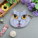 Cute Fashion Women Coin Purse Cat Animal Head Print Zipper Closure Mini Wallet Small Clutch Bag