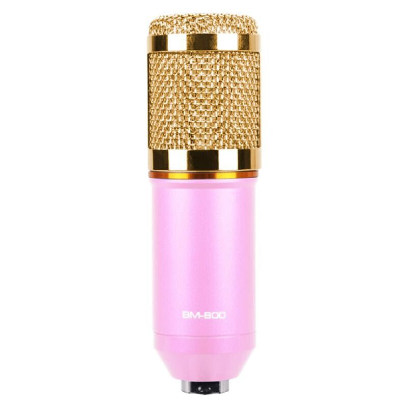 BM-800 Premium Recording Broadcasting Microphone - Pink