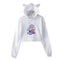 BTS Women Long Sleeve Hoodie Pullover - White