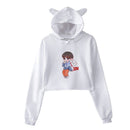 BTS Women Long Sleeve Hoodie Pullover - White