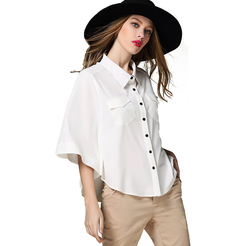 BURDULLY 2018 Women Chiffon Blouse - White