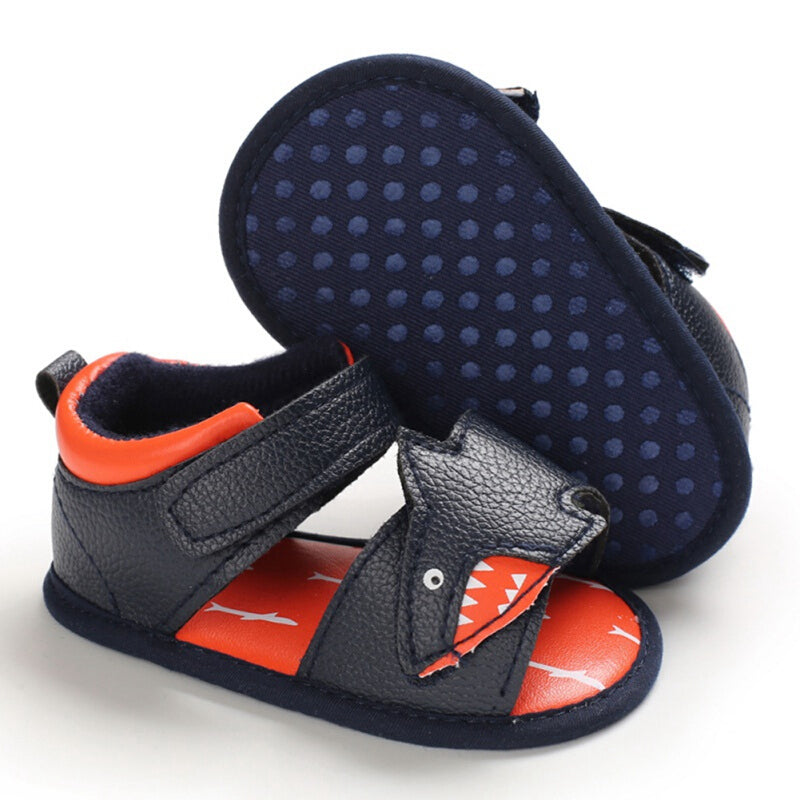 Baby Boys Leather Sandals - Black