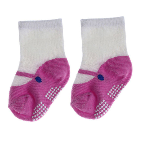 Baby Girls Anti-Slip Socks - Pink