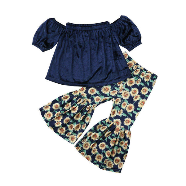 Baby Sunflower Outfit - Dark  Blue