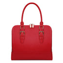 Bafelli Split Leather Briefcase - Red