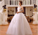 Ball Gown Off Shoulder Lace Wedding Dress - White