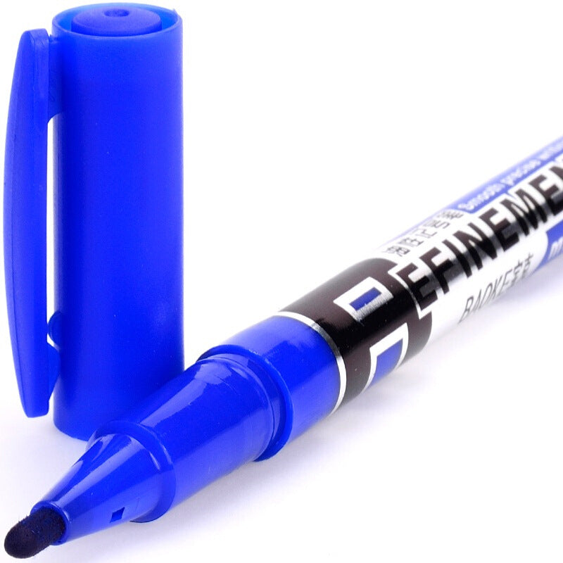 Baoke Premium 12Pcs Oily Double Head Marker - Blue