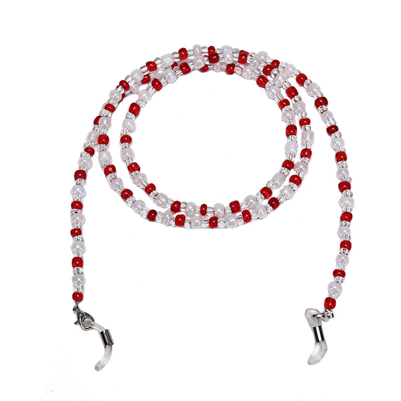 Beaded Eyeglasses Chain Holder - Red