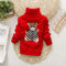 Bear Crochet Knit Sweater - Red