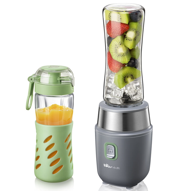 Bear LLJ-D05E1 Portable Juicer w/ 2 Bottles - Silver