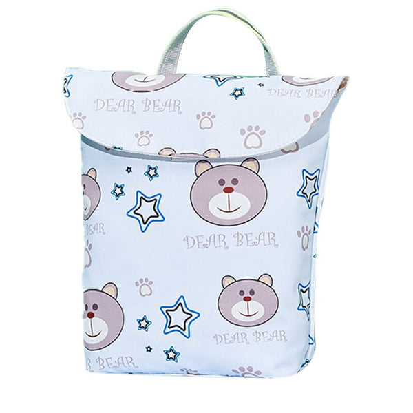 Bear Print Diaper Organizer - White