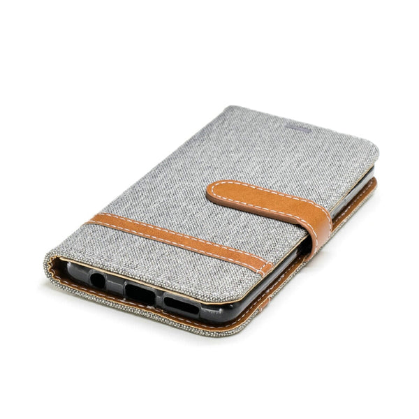 Befospey Premium Samsung Denim Leather Case - Grey