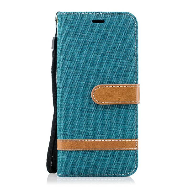 Befospey Premium Samsung Denim Leather Case - Turquoise