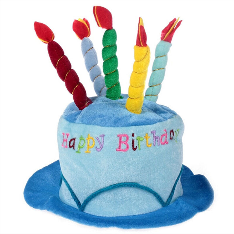 Birthday Cake Candle Party Hat - Blue