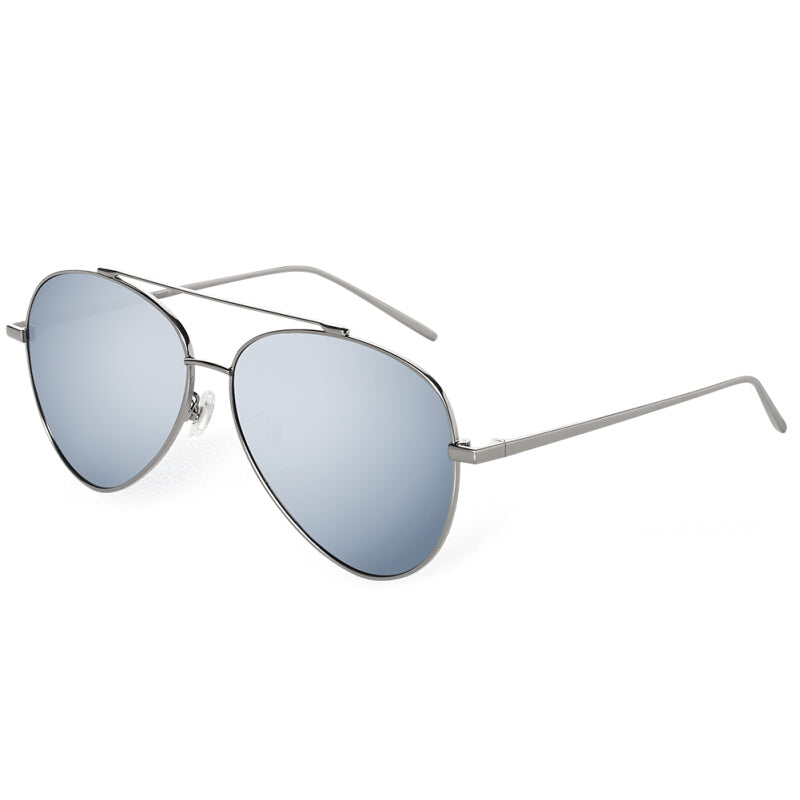 Bluekiki Fashion Aviator Polarized Sunglasses - Silver