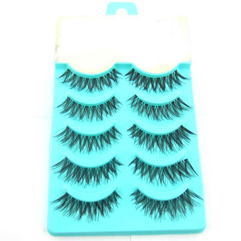 Bluelans 5 Pairs Natural Long False Eyelashes - Black