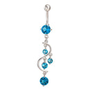 Bluelans Fashionable Navel Barbell Ring - Blue